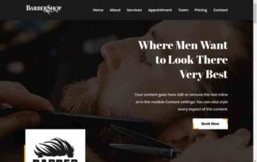 Screenshot Desktop Barbershop (Divi Dezigns) - (screenshot desktop)