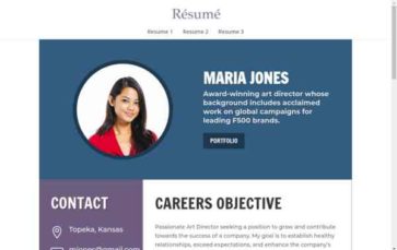 Resume (Divi Dezigns) - (screenshot desktop)