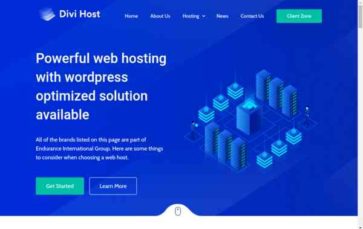 Divi Hosting (screenshot desktop)