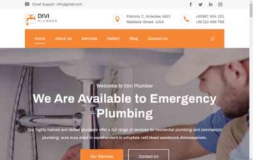 Divi Plumber (Divi Life) - (screenshot desktop)