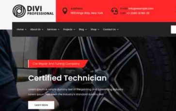 Divi Auto Mechanic (screenshot desktop)