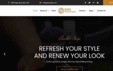 Divi Barber Service (screenshot desktop)