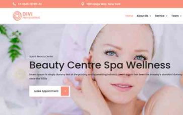 Divi Beauty, Spa, Hair Salon, Therapy Services (screenshot desktop)