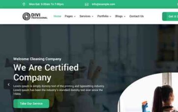 Divi Cleaning Service (screenshot desktop)