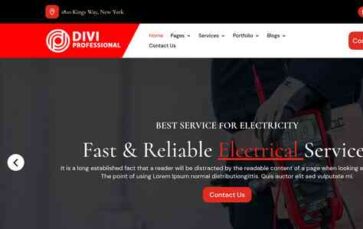 Divi Electrician (Divi Professional) - (screenshot desktop)