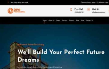 Divi Factory and Industrial (screenshot desktop)