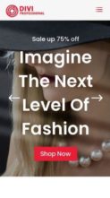 Screenshot Mobile Divi Fashion Shop (Divi Professional) - (screenshot mobile)