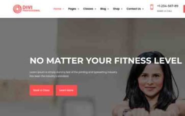 Screenshot Desktop Divi Fitness & Yoga (screenshot desktop)