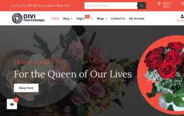 Divi Flower Shop (screenshot desktop)