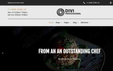 Divi Food Shop (screenshot desktop)