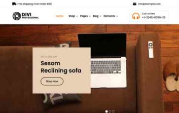 Divi Furniture Shop (screenshot desktop)