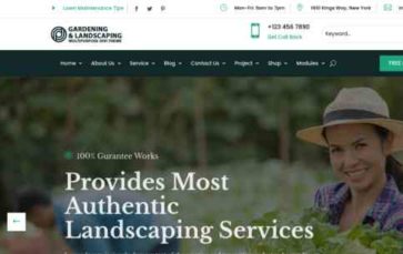 Divi Gardening and Landscaping (screenshot desktop)