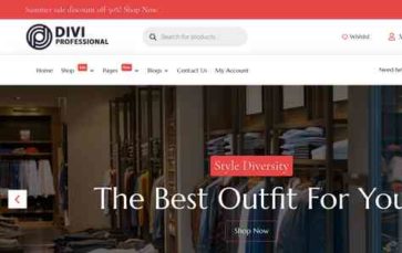 Divi Minimal Shop (screenshot desktop)