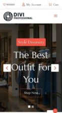 Divi Minimal Shop (screenshot mobile)