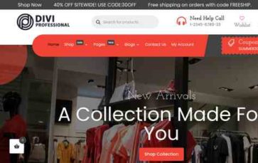 Divi Modern Shop (screenshot desktop)