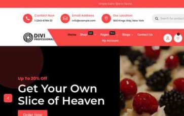 Divi Pastry and Cake Shop (screenshot desktop)
