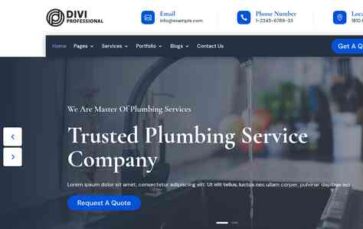Divi Plumber (Divi Professional) - (screenshot desktop)