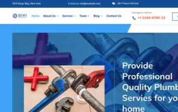 Divi Plumbing Service (screenshot desktop)