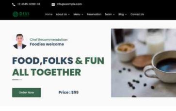 Divi Restaurant & Cafe (screenshot desktop)