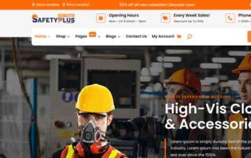 Divi Safety Gear Shop (screenshot desktop)