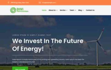 Divi Solar Energy (screenshot desktop)