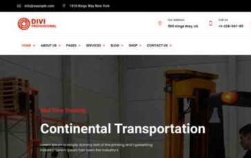 Divi Transport & Logistics (screenshot desktop)