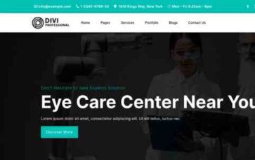 Eye Care and Optometrist (screenshot desktop)