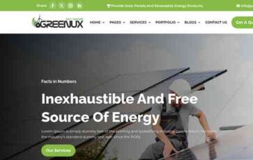 Greenxus Divi Solar Services (screenshot desktop)