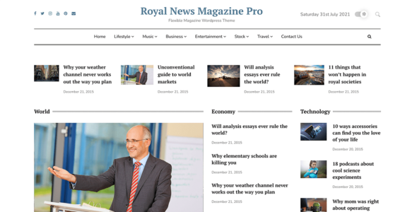 Royal News Magazine Pro (Elegant Blog Themes)