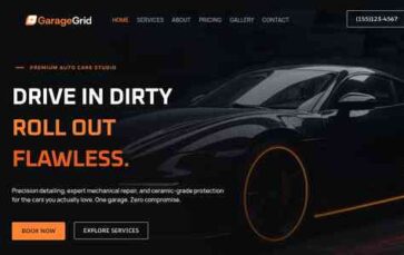Garagegrid Auto Care Studio (screenshot desktop)