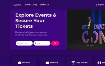 Events Directory (screenshot desktop)