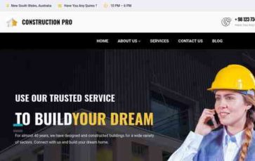Gutenify Construction Pro (screenshot desktop)