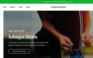 Gutenify Footwear Store Pro (screenshot desktop)