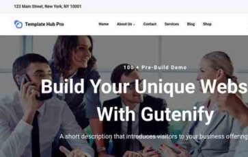 Gutenify Template Hub Pro (screenshot desktop)