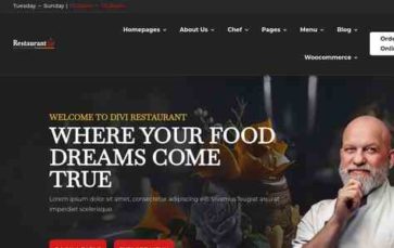 HDT Divi Restaurant (screenshot desktop)