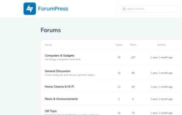 ForumPress (screenshot desktop)