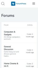 ForumPress (screenshot mobile)