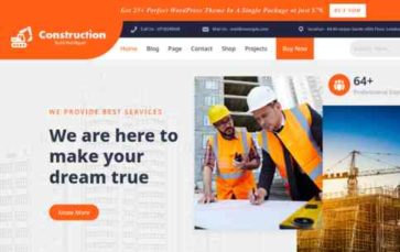 Construction Services Company Pro (screenshot desktop)