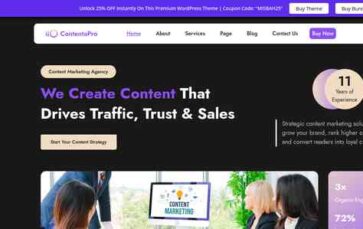 Content Marketing Agency Pro (screenshot desktop)