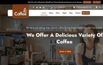 Cafeteria Elementor Pro (screenshot desktop)