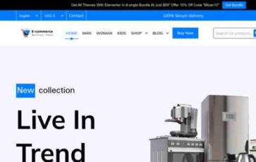 Ecommerce Store Elementor Pro (screenshot desktop)