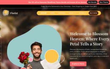 Florist Elementor Pro (screenshot desktop)