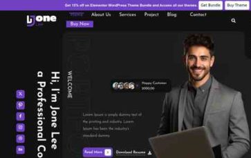 Unique Freelancer Portfolio Pro (screenshot desktop)