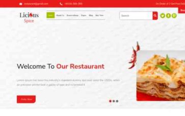 Unique Restaurant Pro (Mizan Themes) - (screenshot desktop)