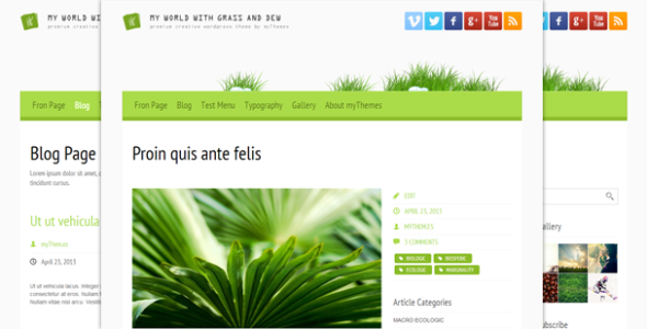 My World with Grass and Dew (myThem.es)