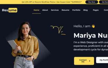 Cv Resume Portfolio Pro (screenshot desktop)