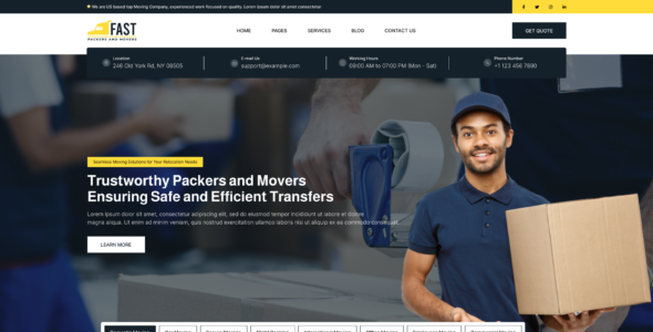 Packers Movers Company Pro (Omega Themes)