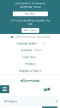 Storefront Ecommerce Shop Pro (screenshot mobile)