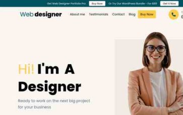 Web Designer Portfolio Pro (screenshot desktop)