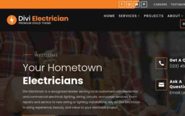 Divi Electrician (Pee-Aye Creative) (screenshot desktop)